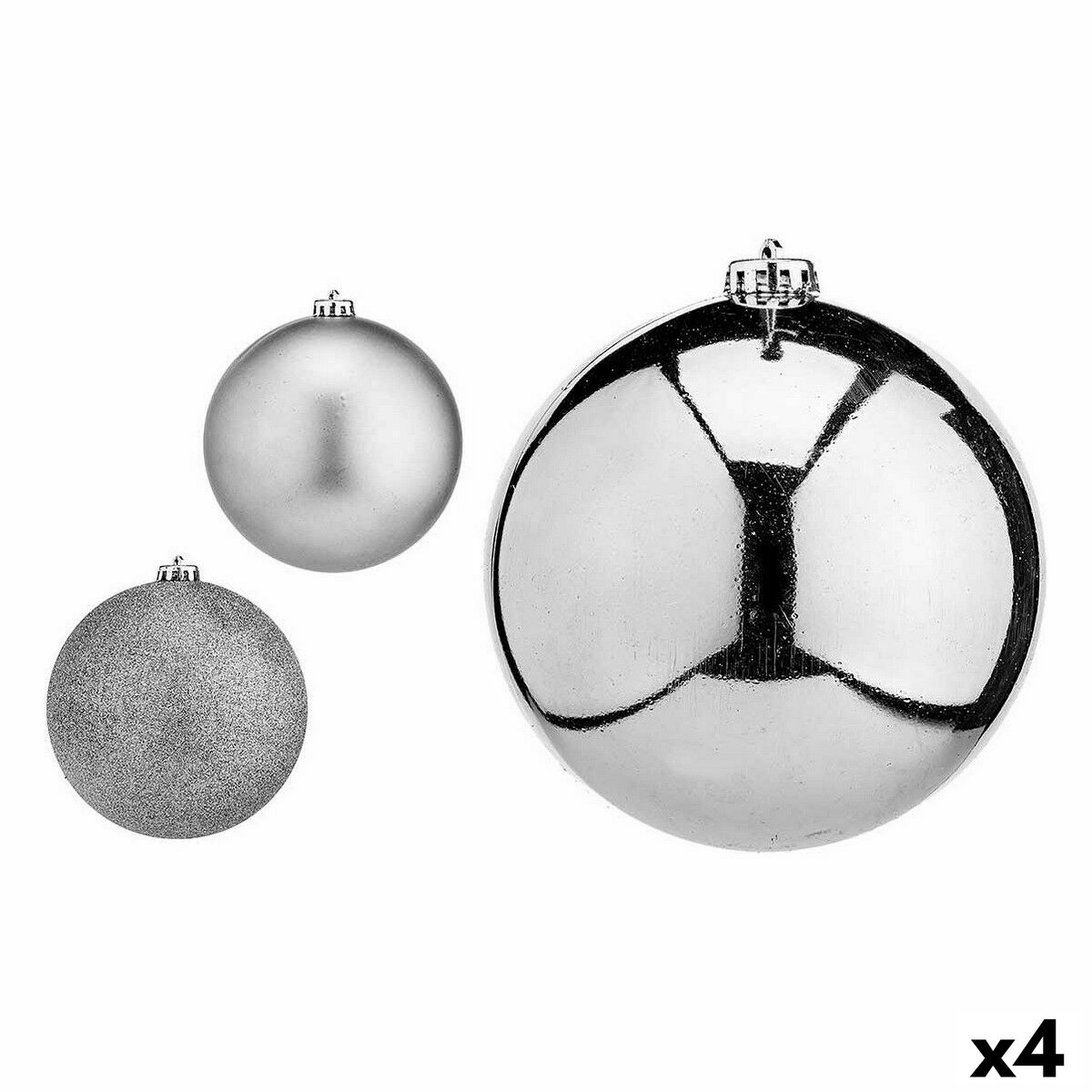 Sada vianočných gúľ Striebristý Plastické ? 15 cm (4 kusov)