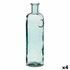 Fľaša Stamp Dekorácia 14 x 44 x 13 cm Transparentná (4 kusov)