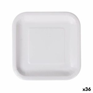 Sada tanierov Algon Jednorázový; nevratný Biela Kartón 23 cm (36 Kusov)