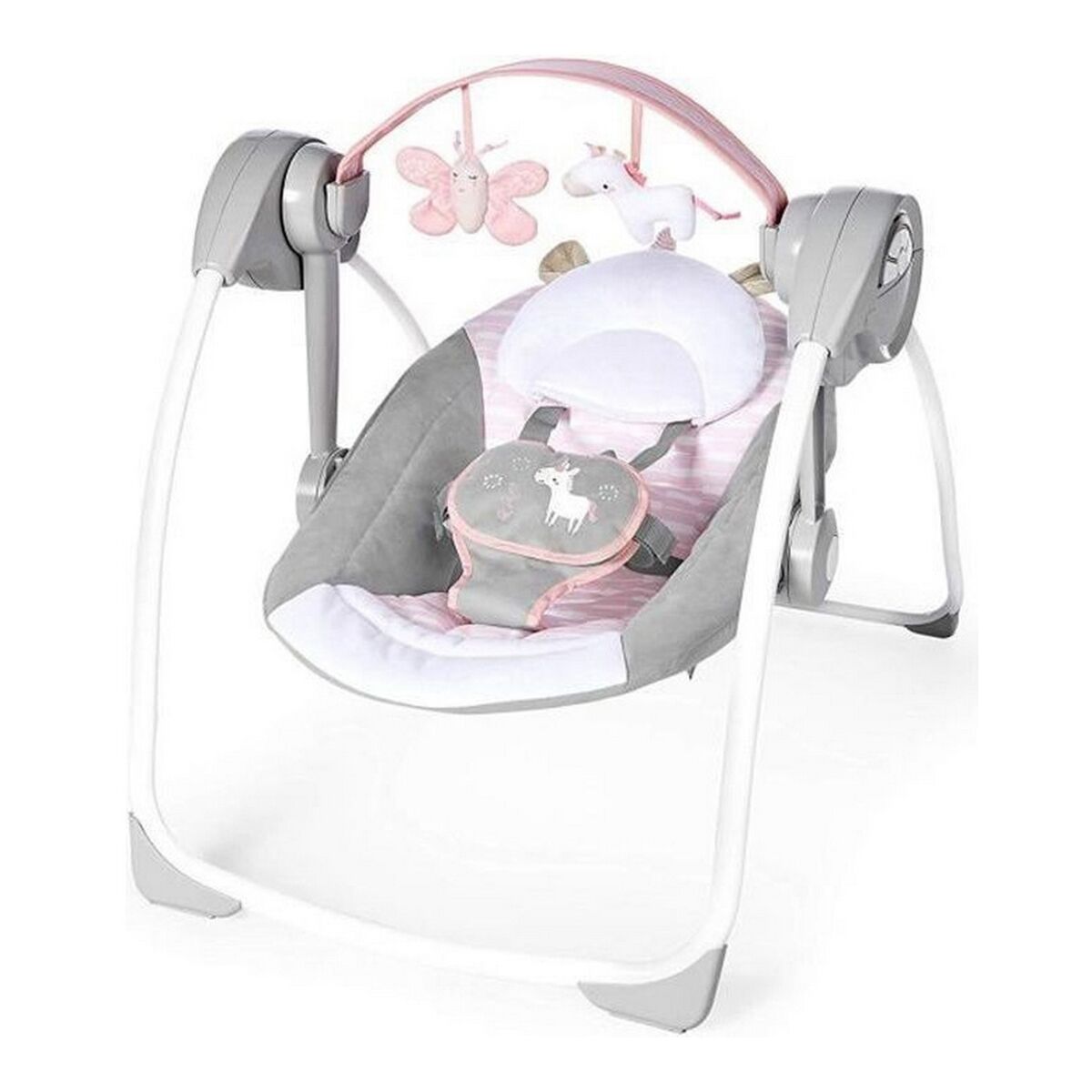 Hojdacie kreslo Ingenuity Compact Swing – Flora Svetlo ružová