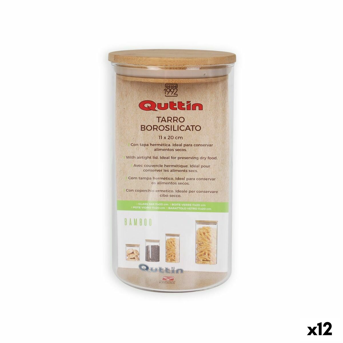 Pohár Quttin Silikónové Borokremičité sklo 1,45 L (12 kusov)