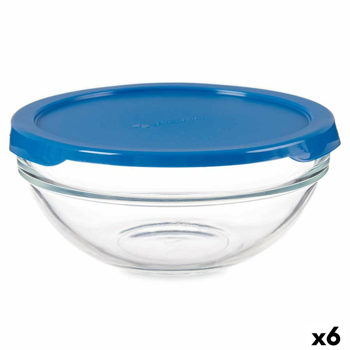 Okrúhla nádoba s vrchnákom Chefs Modrá 595 ml 14 x 6,3 x 14 cm (6 kusov)
