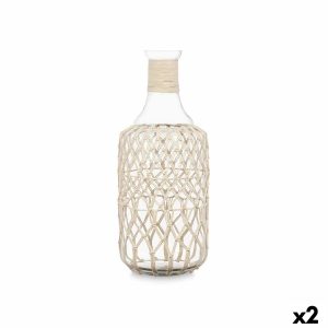 Fľaša Biela Transparentná 19 x 48 cm Dekoratívne (2 kusov)