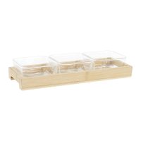 Tácka na chuťovky DKD Home Decor 31,5 x 11 x 6 cm Sklo Prírodná 280 ml