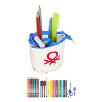 Školský peračník s náplňou Benetton Topitos Biela (8 x 19 x 6 cm) (32 Kusy)