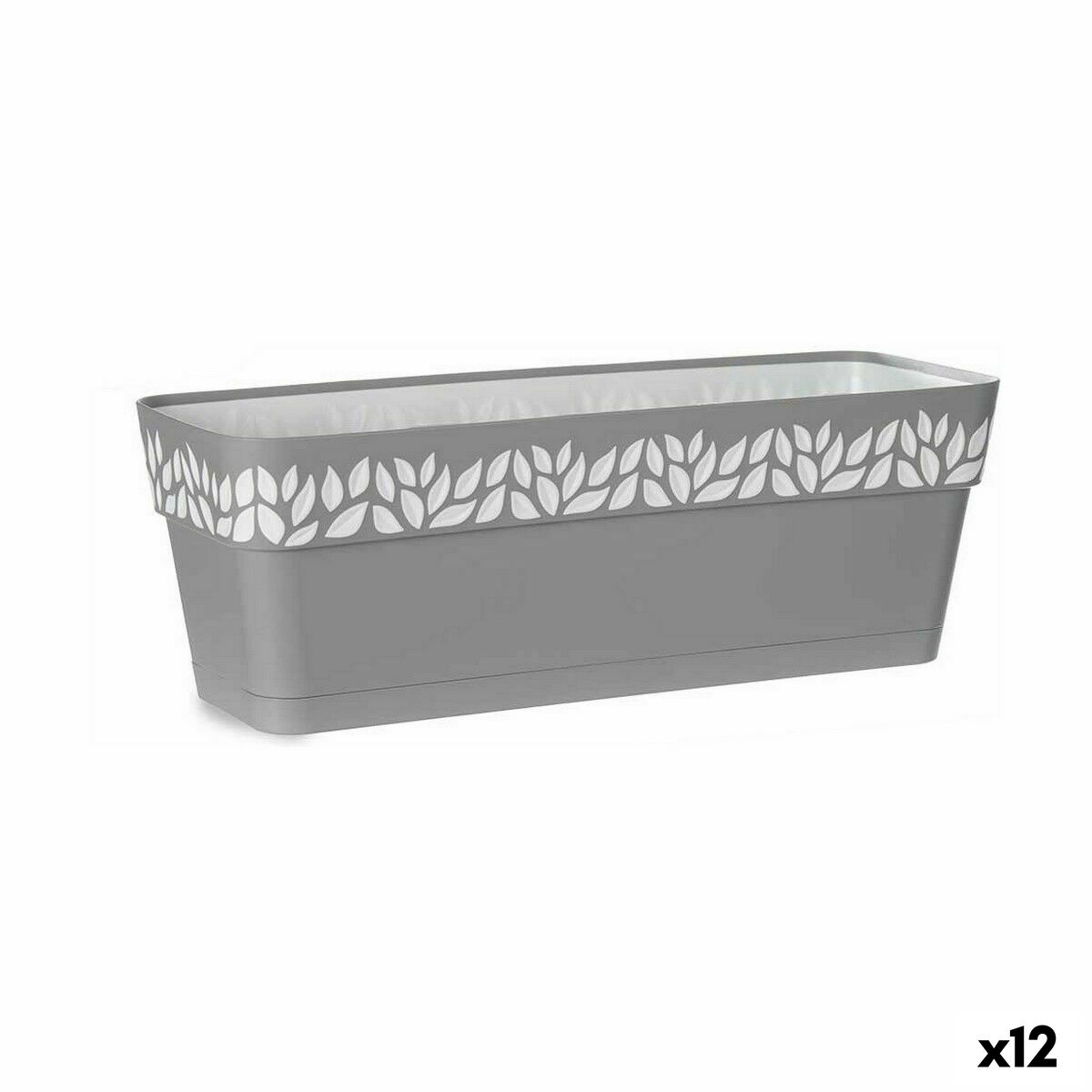 Samozavlažovací hrantík Stefanplast Cloe Sivá Plastické 49,5 x 17 x 19 cm (12 kusov)