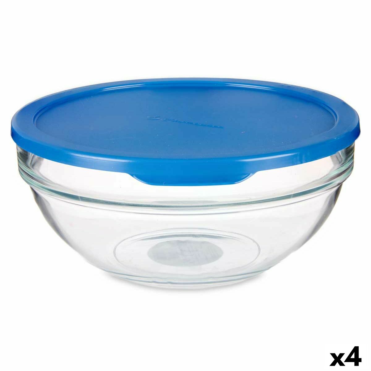 Okrúhla nádoba s vrchnákom Chefs Modrá 1,135 L 17,2 x 7,6 x 17,2 cm (4 kusov)