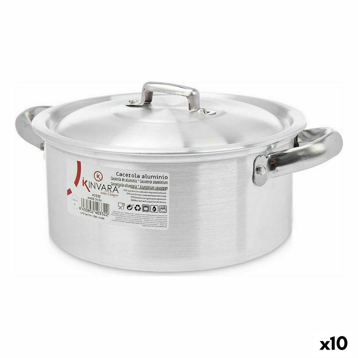 Kastról s pokrievkou Striebristý Aluminium (10 kusov)