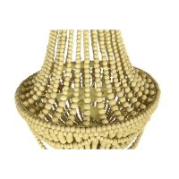 Stropné svetlo DKD Home Decor Kov Gaštanová Žltá 40 W Drevo MDF (40 x 40 x 60 cm)