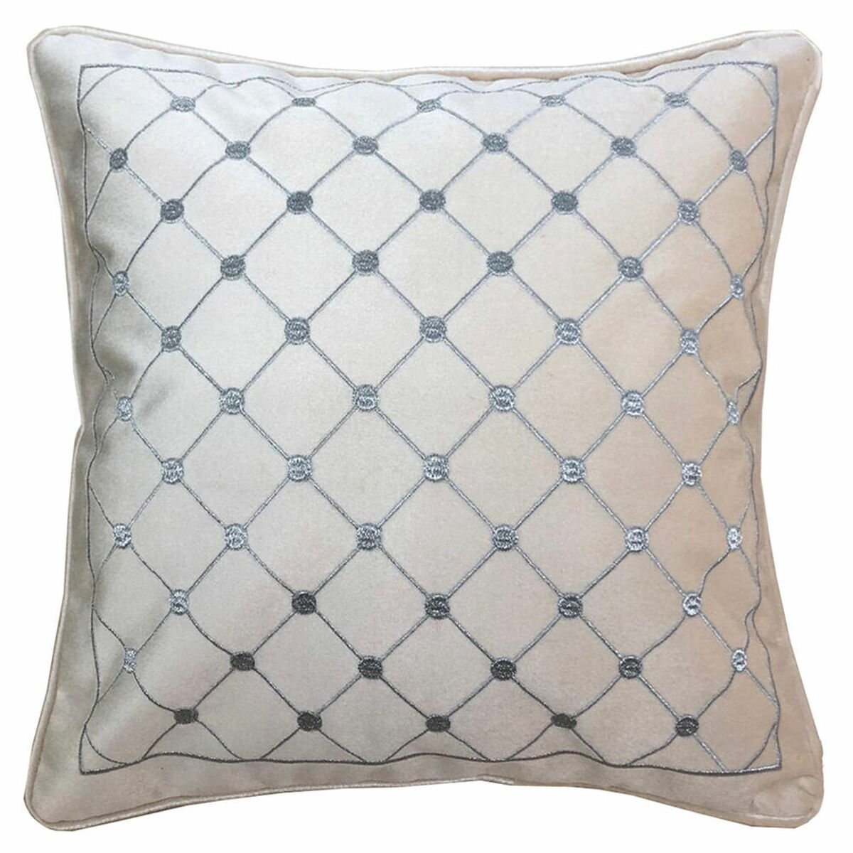 Vankúšik DKD Home Decor 8424001850327 Sivá 45 x 10 x 45 cm Biela Kosoštvorce
