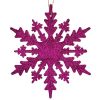 Vianočná ozdoba Snehové vločky Fuchsiová Plastické Trblietky 15 x 15 x 0,2 cm (24 kusov)