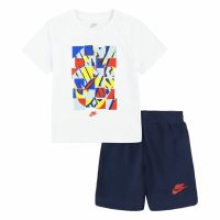Detská športová súprava Nike Nsw Add Ft Short  Modrá Biela Viacfarebná 2 Kusy
