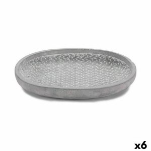 Miska pod kvetináč S členitosťou Sivá 28 x 4 x 23 cm (6 kusov)
