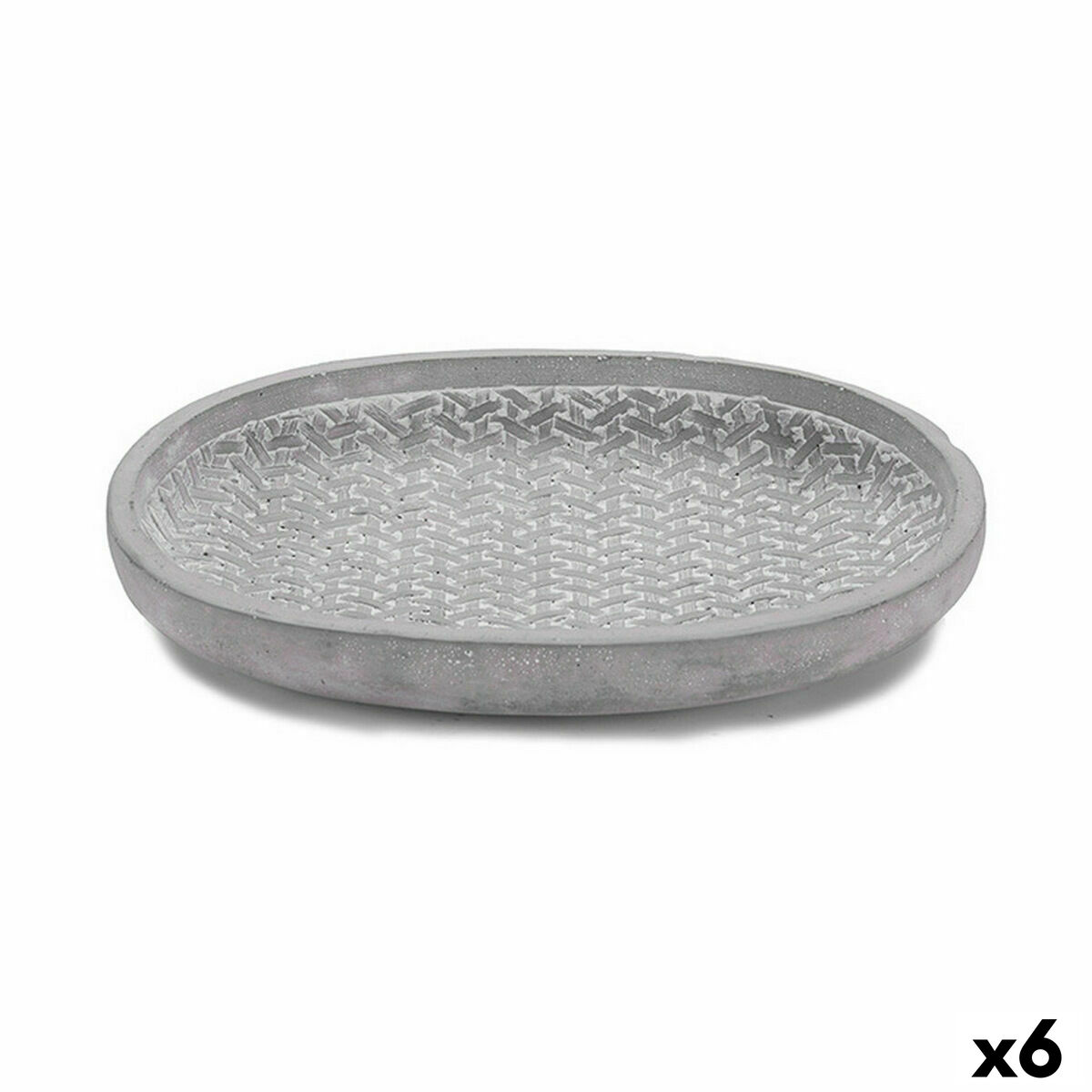 Miska pod kvetináč S členitosťou Sivá 28 x 4 x 23 cm (6 kusov)