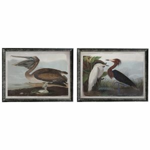 Maľba DKD Home Decor 90 x 2 x 68 cm Vták Orientálny (2 kusov)
