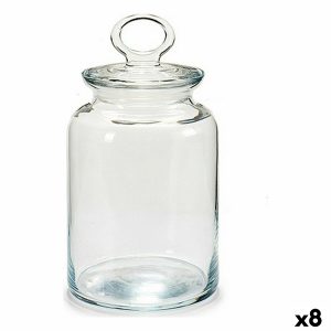 Pohár Kitchen 11,5 x 17,5 x 11,5 cm Transparentná Silikónové Sklo 1 L (8 kusov)