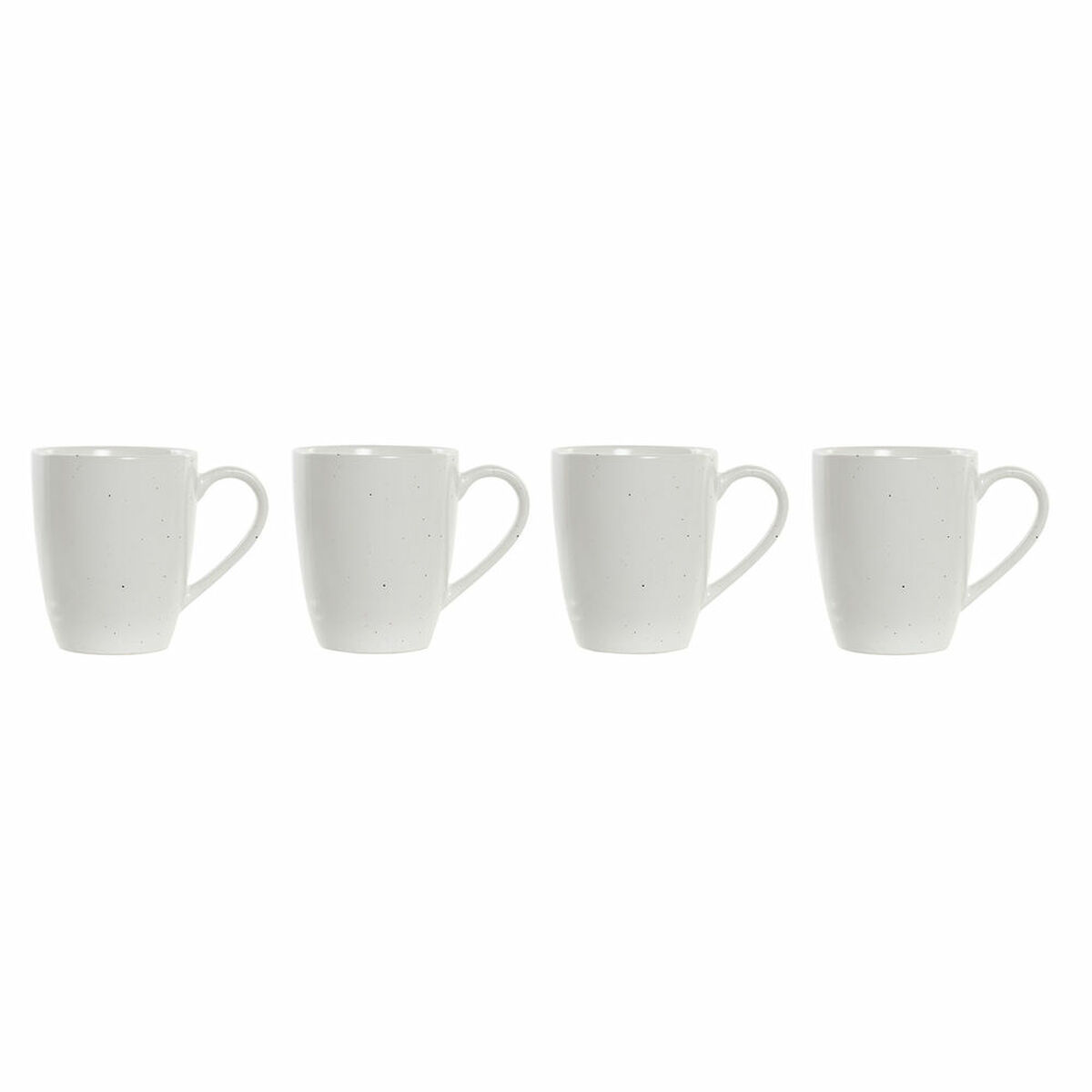 Sada 4 Hrnčekov DKD Home Decor Biela Prírodná Drevo Kamenina 300 ml 19 x 13 x 31 cm