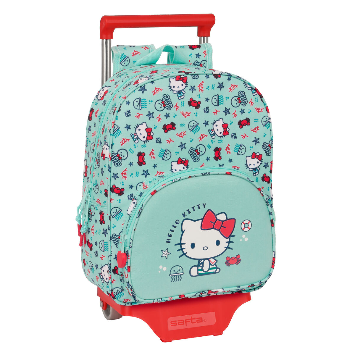 Školská taška na kolieskach Hello Kitty Sea lovers Tyrkysový 26 x 34 x 11 cm