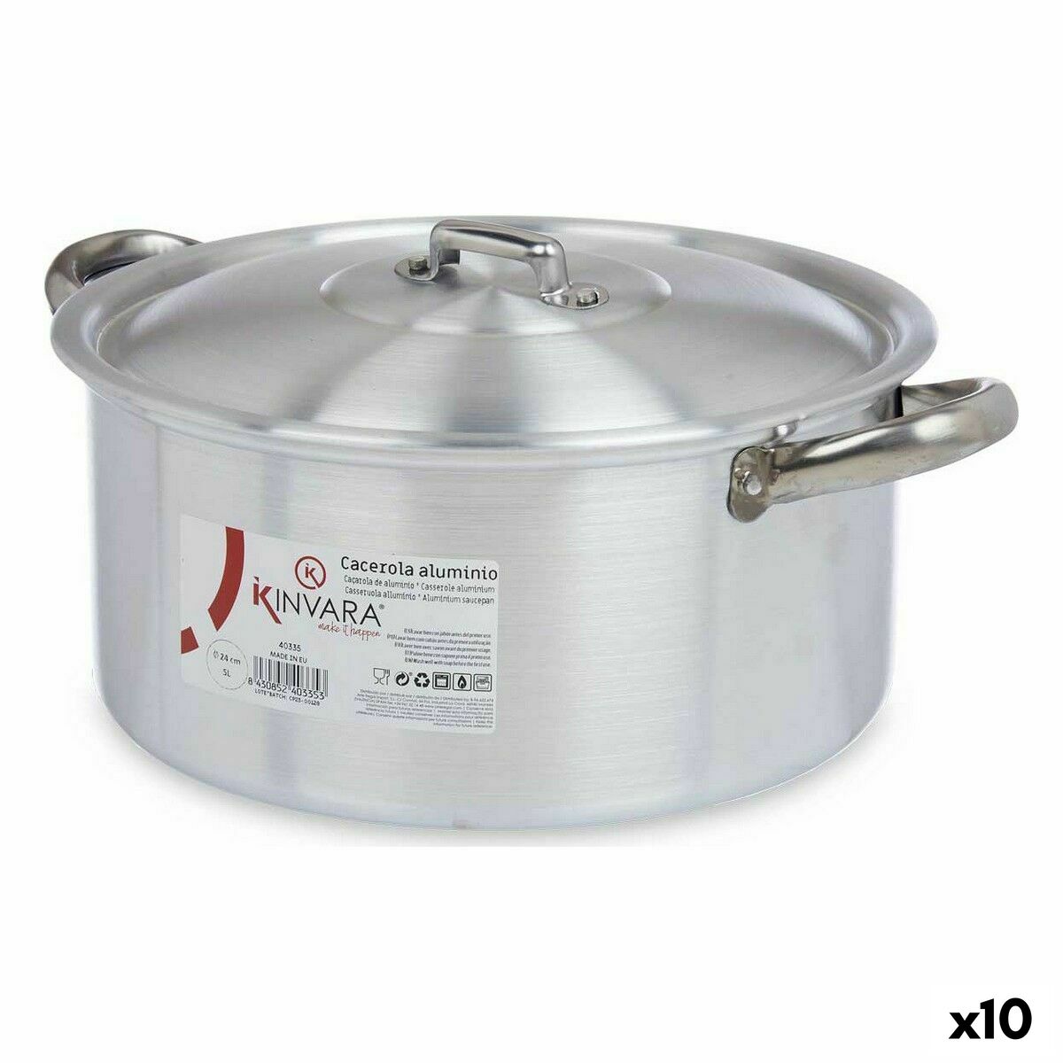 Kastról s pokrievkou Striebristý Aluminium 5 L (10 kusov)