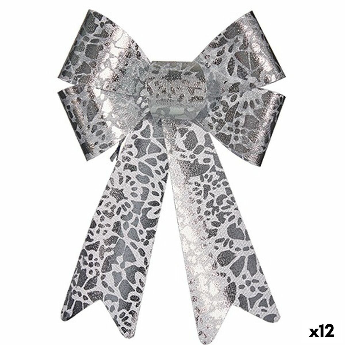 Laso Vianočná ozdoba Tlačený Striebristý PVC 16 x 24 x 4 cm (12 kusov)