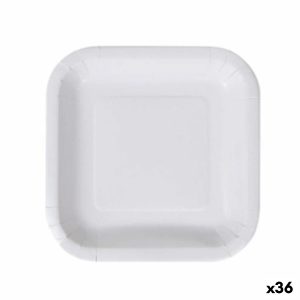Sada tanierov Algon Jednorázový; nevratný Biela Kartón 20 cm (36 Kusov)