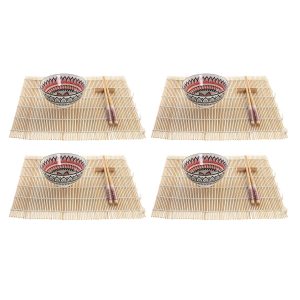 Sada na sushi DKD Home Decor 14,5 x 14,5 x 31 cm Viacfarebná Mandala Kamenina Orientálny (16 Kusy)