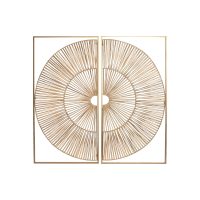 Dekorácia na stenu Home ESPRIT Zlatá Prírodná 50 x 2 x 100 cm (2 Kusy)