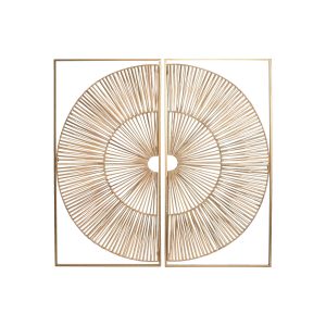 Dekorácia na stenu Home ESPRIT Zlatá Prírodná 50 x 2 x 100 cm (2 Kusy)