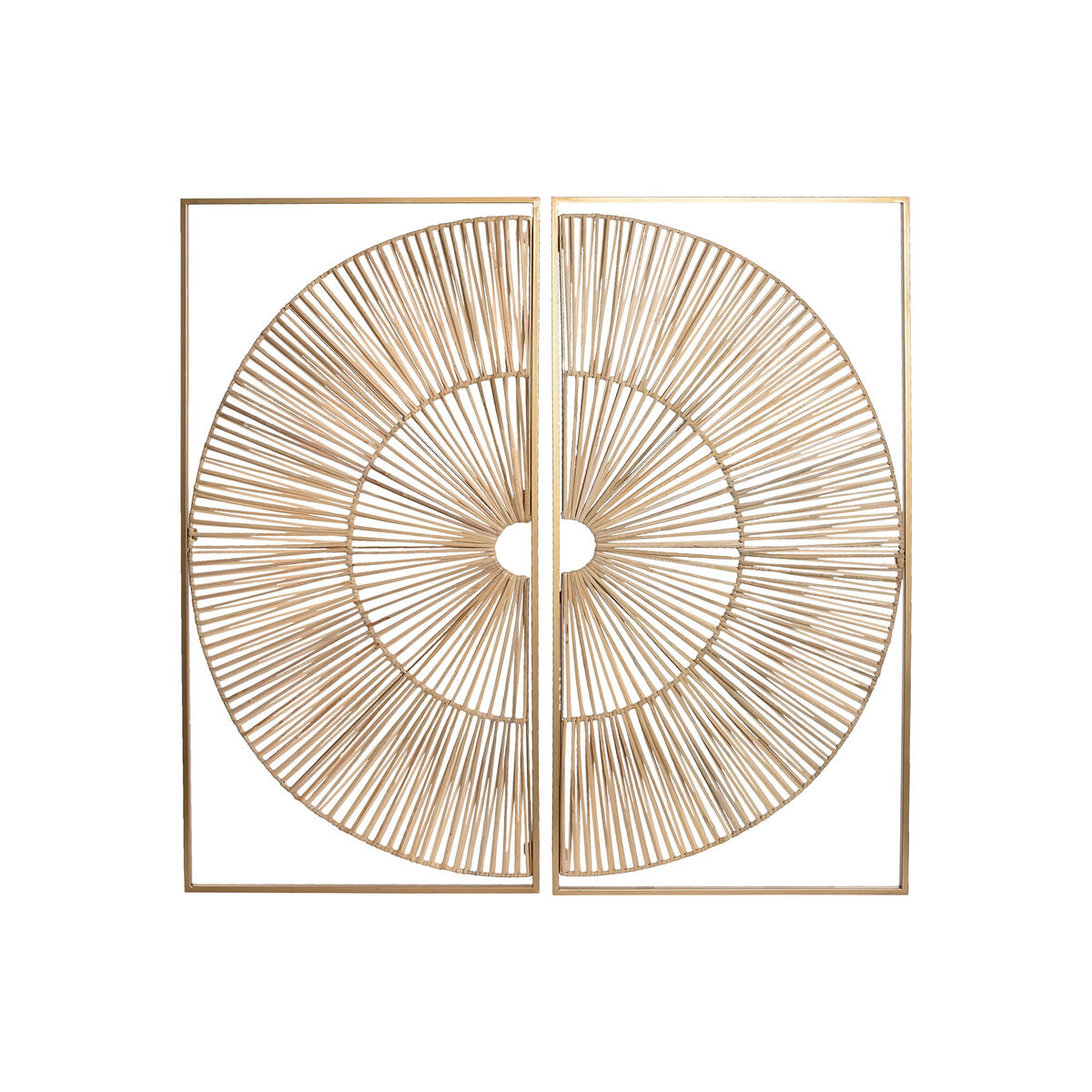 Dekorácia na stenu Home ESPRIT Zlatá Prírodná 50 x 2 x 100 cm (2 Kusy)