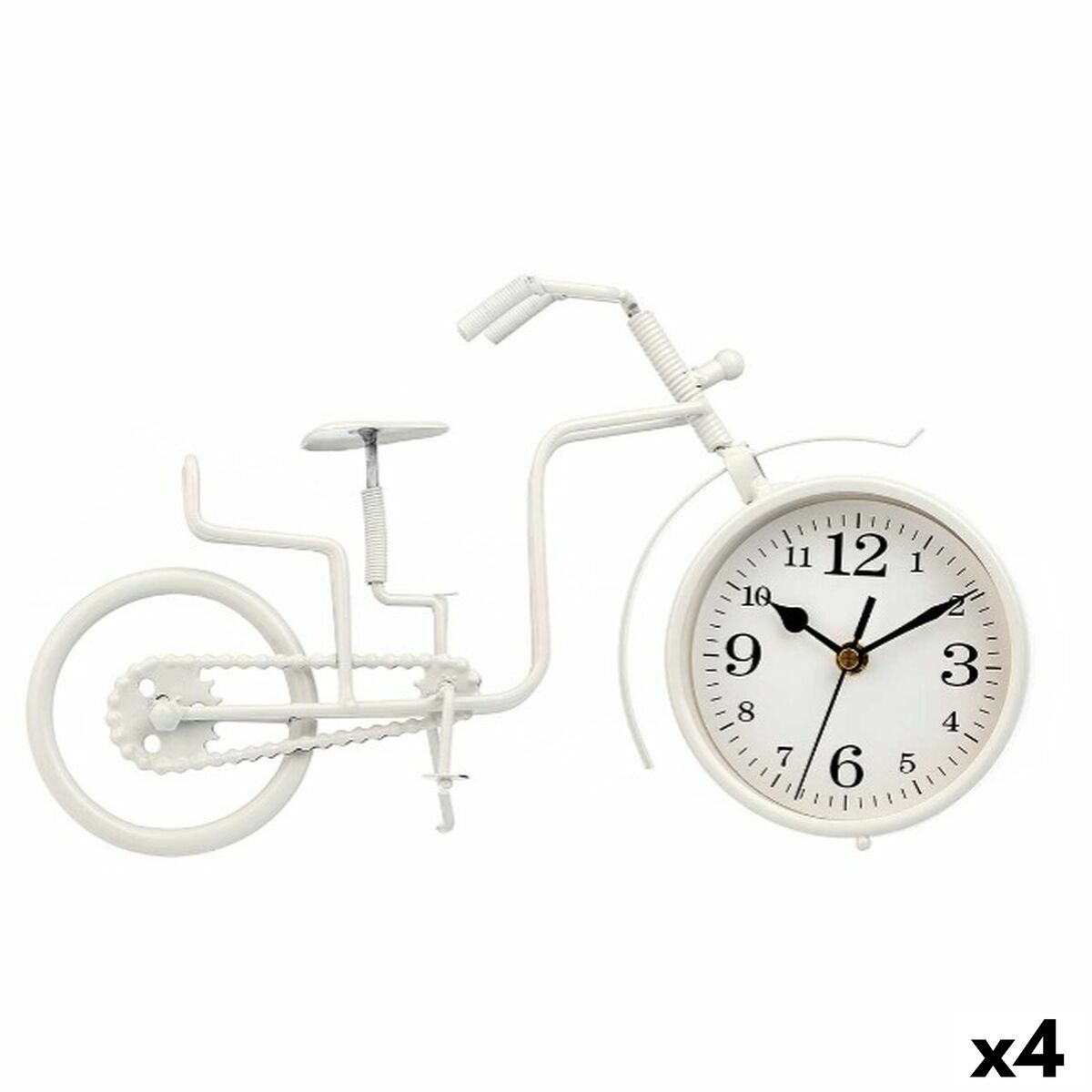 Stolné hodiny Bicykel Biela Kov 33 x 21 x 4 cm (4 kusov)