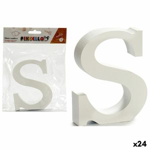 Písmeno S Biela Drevo 2 x 16 x 14,5 cm (24 kusov)