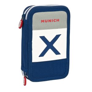 Školský peračník s náplňou Munich College Sivá 12.5 x 19.5 x 4 cm (28 Kusy)
