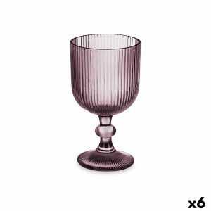 Pohár vína Oruhy Sivá Sklo 260 ml (6 kusov)