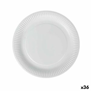 Sada tanierov Algon Jednorázový; nevratný Biela Kartón 23 cm (36 Kusov)