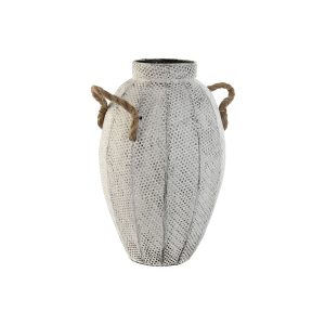 Váza Home ESPRIT Biela Kov Lano 20 x 20 x 33 cm