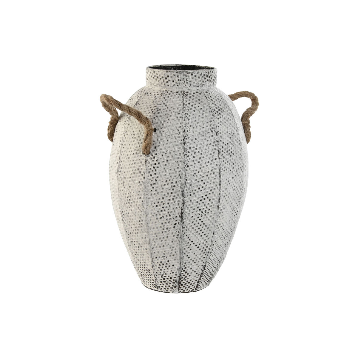 Váza Home ESPRIT Biela Kov Lano 20 x 20 x 33 cm