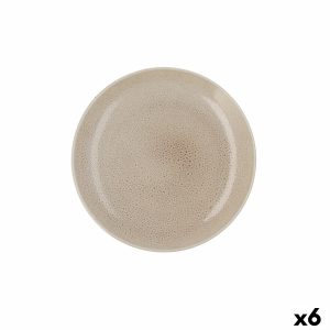 Plochý tanier Ariane Porous Béžová Keramický Ø 27 cm (6 kusov)