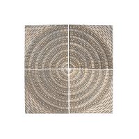 Dekorácia na stenu Home ESPRIT Zlatá Moderný 80 x 3,5 x 80 cm (4 Kusy)