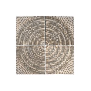 Dekorácia na stenu Home ESPRIT Zlatá Moderný 80 x 3,5 x 80 cm (4 Kusy)