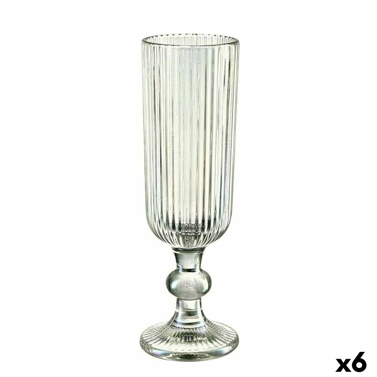 Pohár šampanského Oruhy zelená Sklo 160 ml (6 kusov)