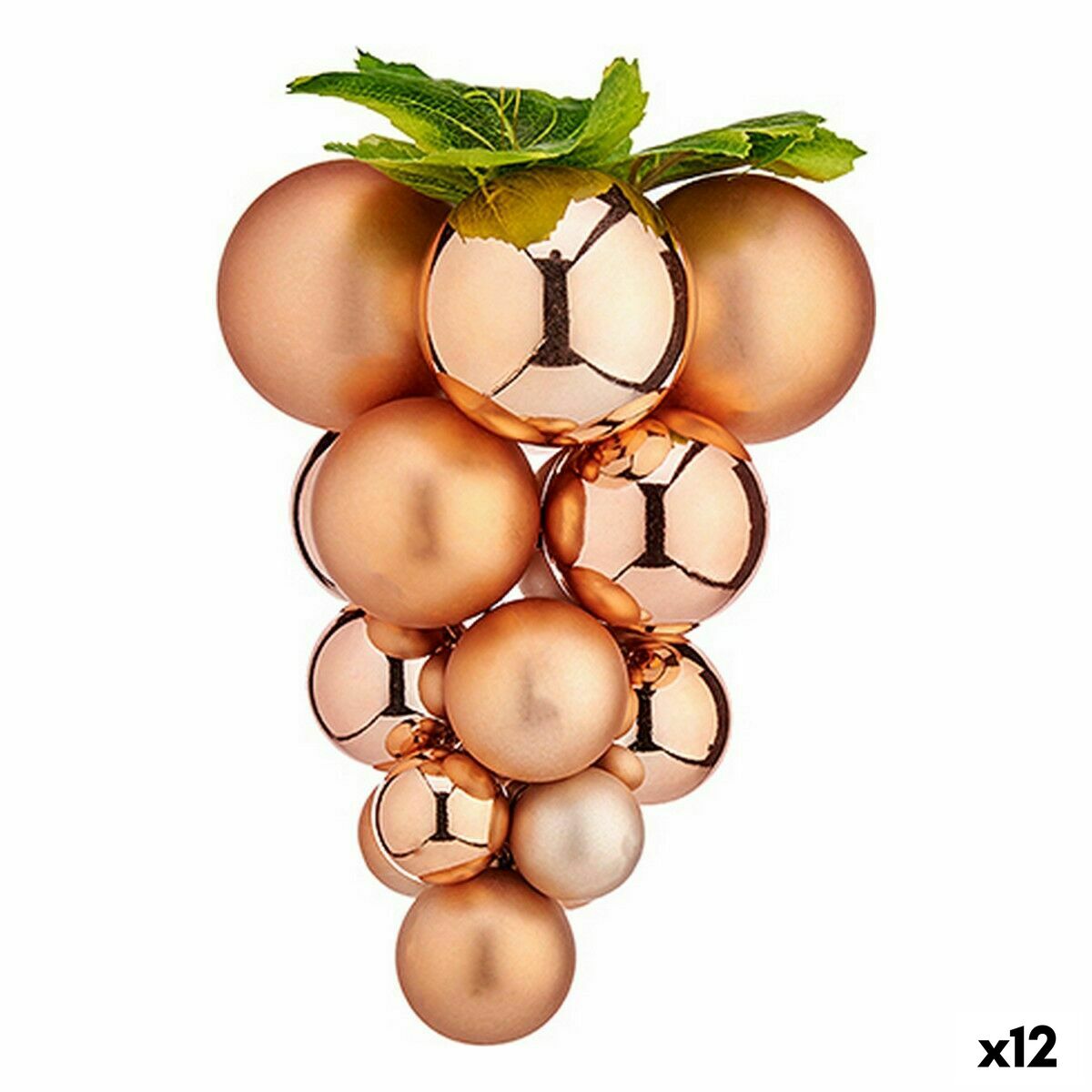 Vianočná guľa Hrozno Stredná Medený Plastické 19 x 28 x 19 cm (12 kusov)