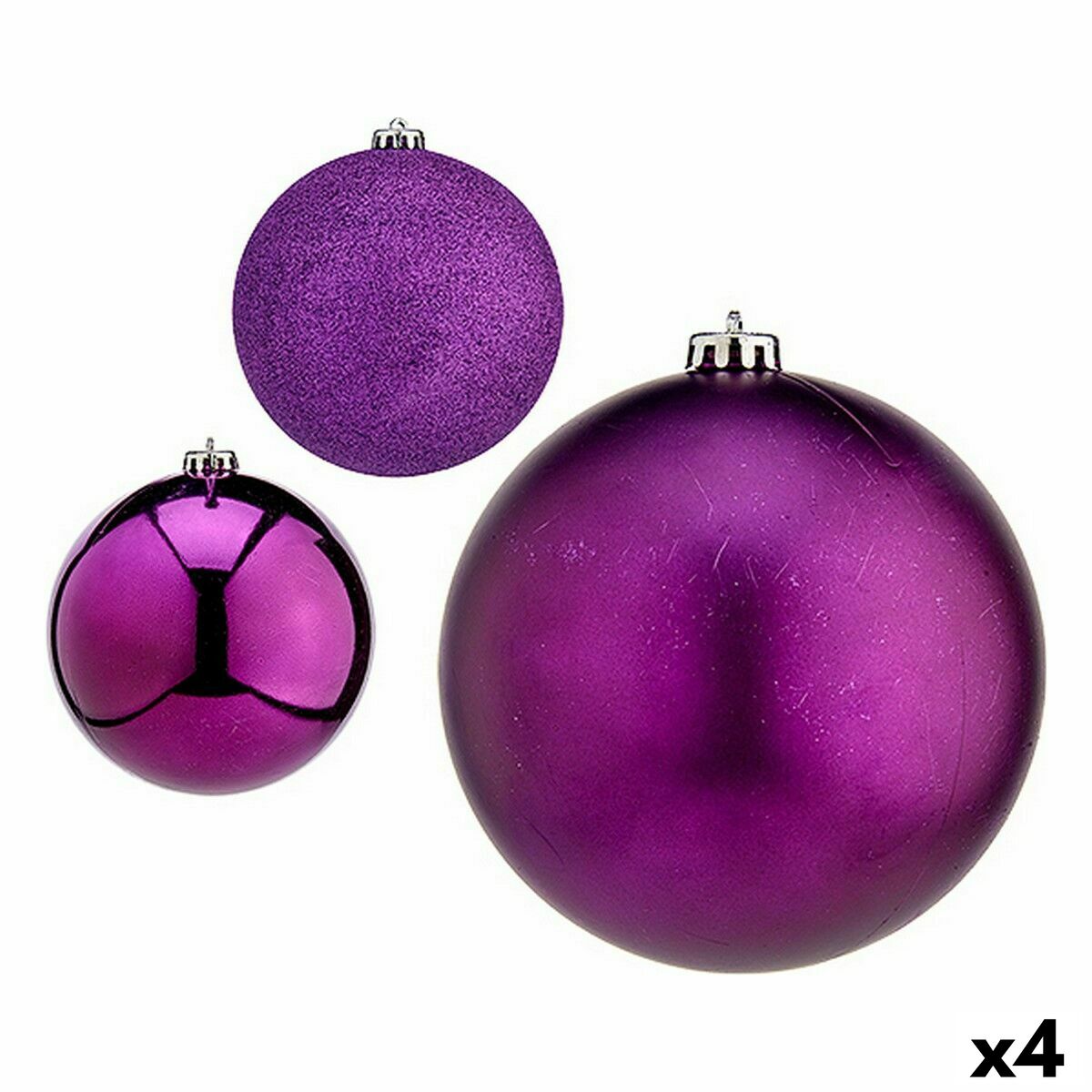 Sada vianočných gúľ Purpurová Plastické ? 15 cm (4 kusov)