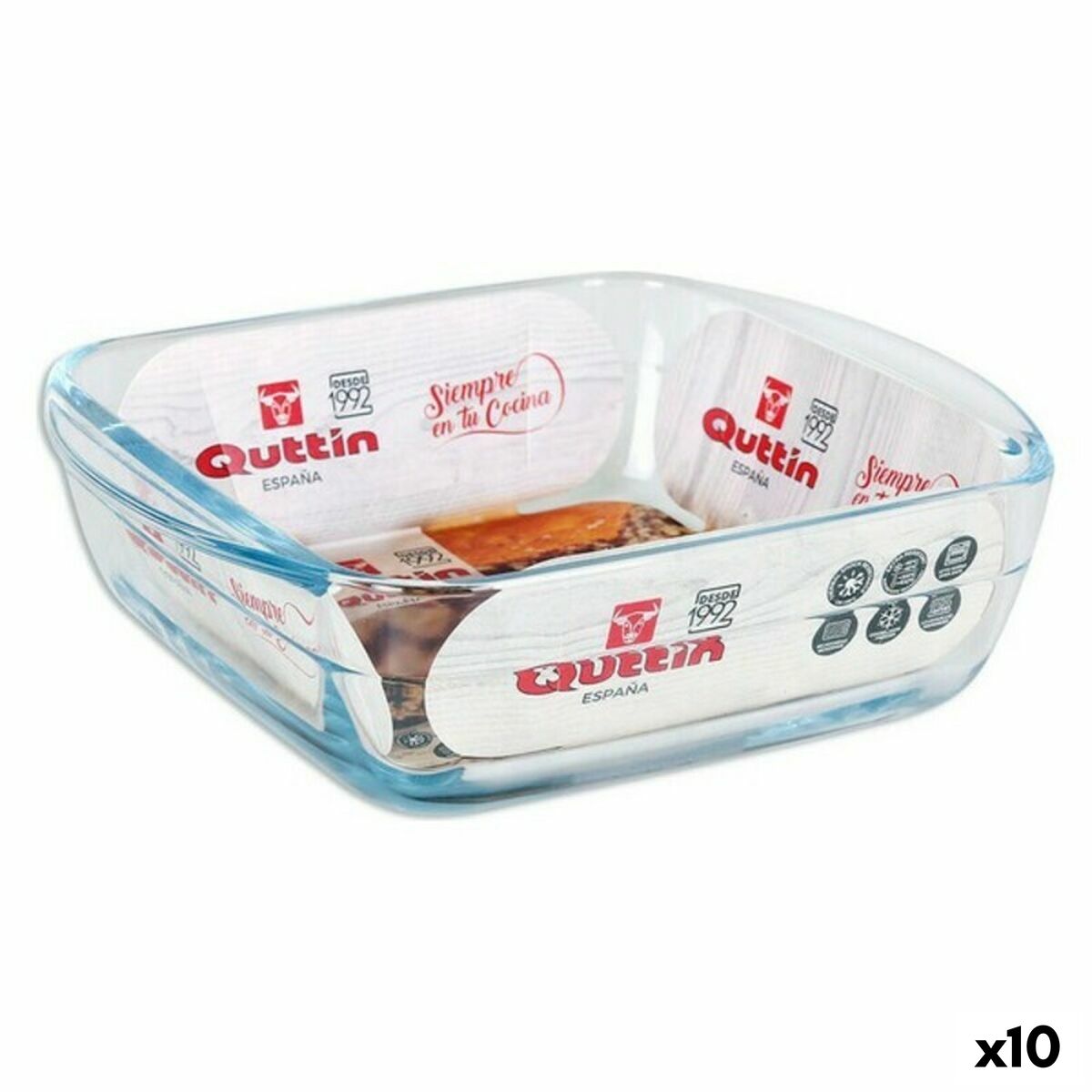 Plech do rúry Quttin 66603 1,1 L Sklo Hranatý 1,1 L 19,7 x 16,8 x 5,6 cm (10 kusov)