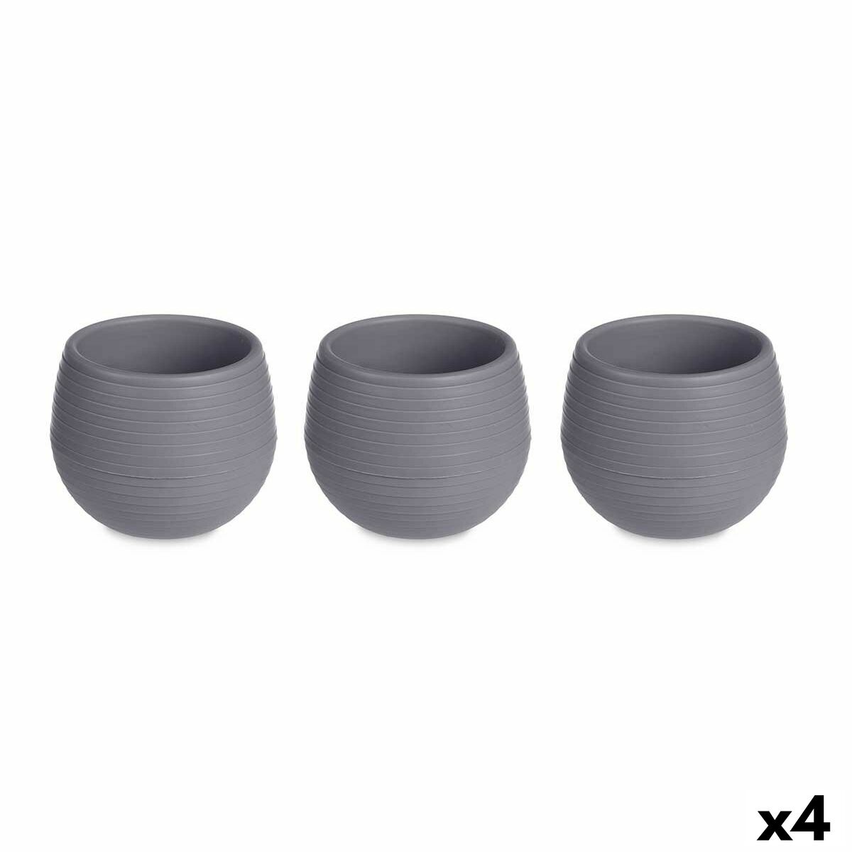 Sada kvetináčov Antracit Plastické 16,5 x 16,5 x 14,5 cm (4 kusov)