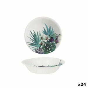 Sada tanierov Algon Jednorázový; nevratný Kartón Tropické 6 Kusy 450 ml (24 kusov)