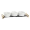 Tácka na chuťovky DKD Home Decor Biela Čierna Kamenina Tabuľa 33 x 10 x 5,8 cm