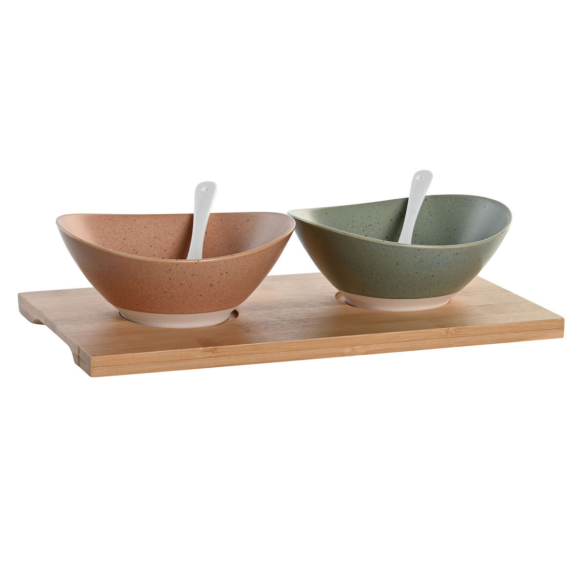 Sada Pohárov na Aperitív DKD Home Decor 29 x 15,5 x 1,5 cm Porcelán Viacfarebná Bambus Škandinávsky
