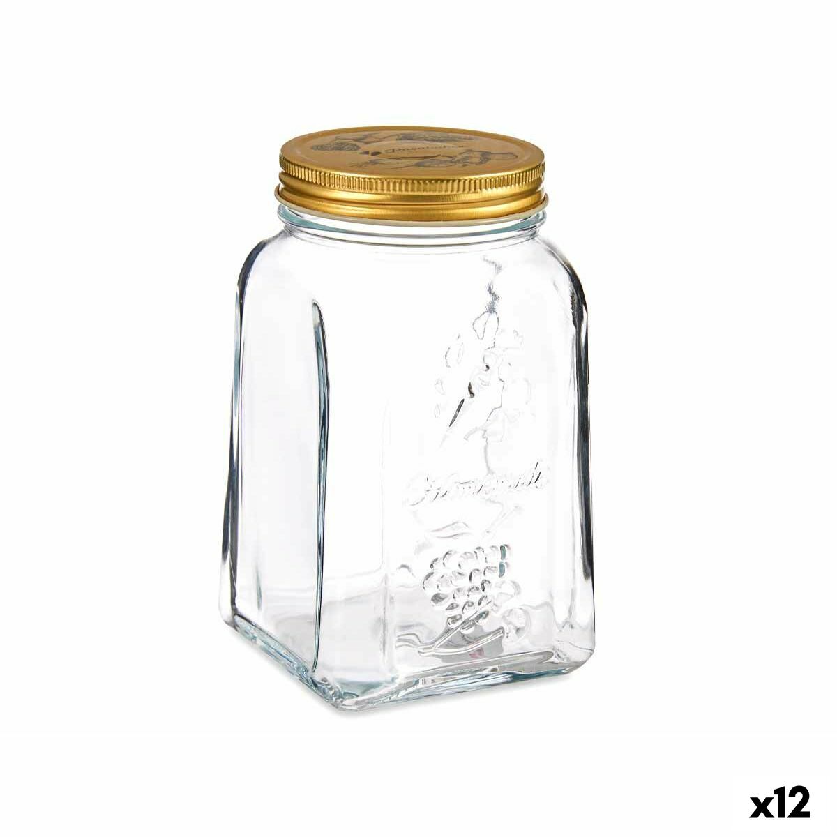 Pohár Homemade Transparentná Zlatá Kov Sklo 1 L 9,8 x 17 x 9,8 cm (12 kusov)