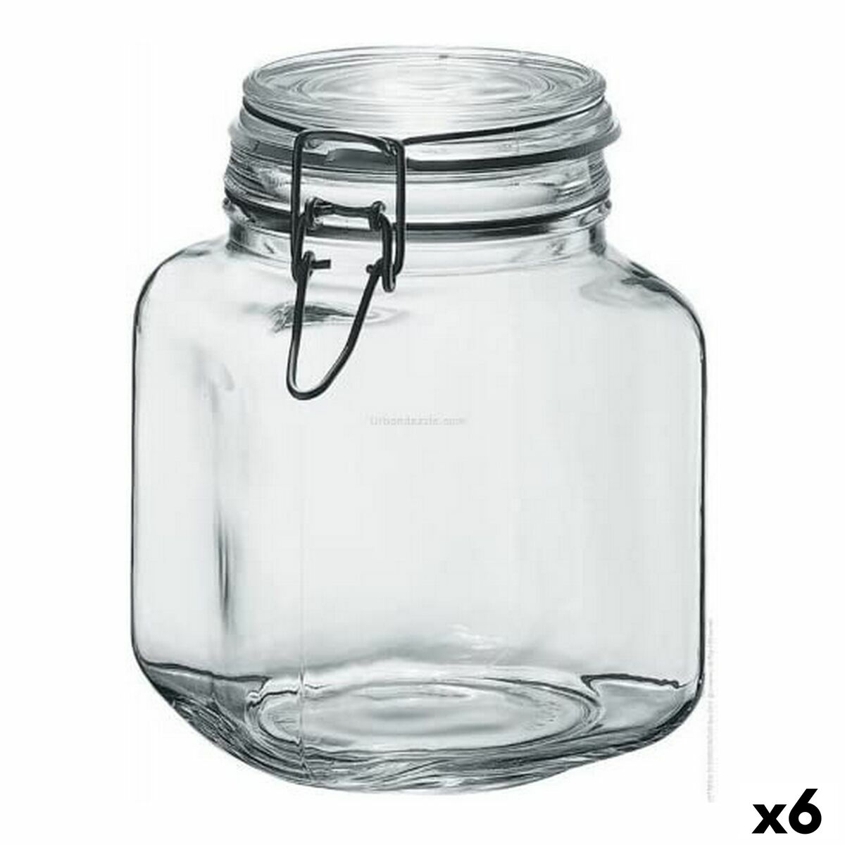 Sklenená fľaša Borgonovo 33211 Hermetický Transparentná 1,7 L 12 x 12 x 17 cm (6 kusov)