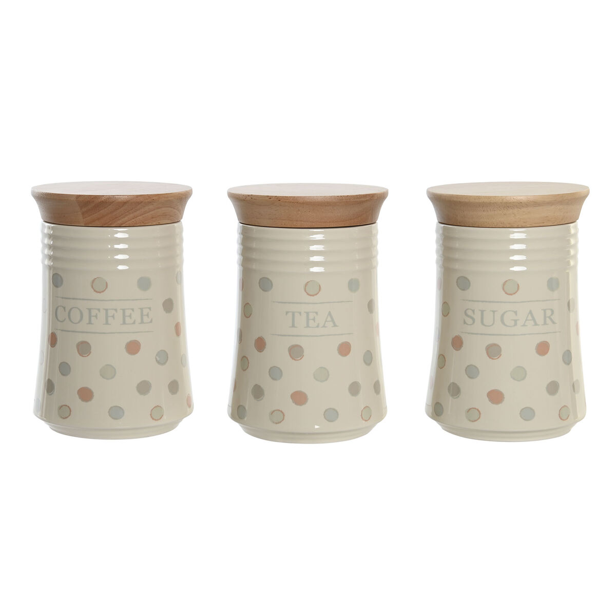 Loď DKD Home Decor Béžová Bambus Kamenina Bodkovaný 10 x 10 x 16 cm (3 kusov)